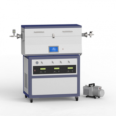 Система CVD низкого вакуума с тремя зонами нагрева 1200 ℃ с 3-канальным массовым расходомером CY-O1200-50IIIT-3Z-LV