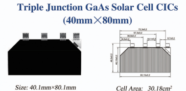 Трехпереходные GaAs солнечные элементы CIC (40 мм × 80 мм)