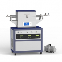 Система CVD низкого вакуума с двумя зонами нагрева 1200 ℃ с 3-канальным массовым расходомером CY-O1200-50IIT-3Z-LV