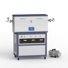 Система CVD низкого вакуума с тремя зонами нагрева 1200 ℃ с 3-канальным массовым расходомером CY-O1200-50IIIT-3Z-LV